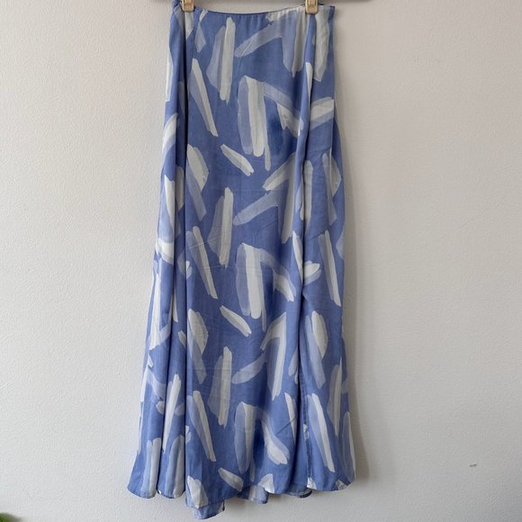 Mango Blue and White Flowy Maxi Skirt - Picture 1 of 4